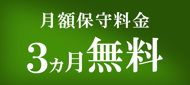 月額保守3ヶ月無料