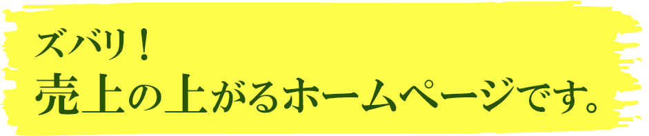 スバリ!売り上げの上がるホームページです。